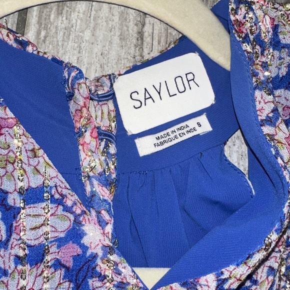 NWT SAYLOR - Ansel Dress In Dahlia Block Print - Picture 6 of 10